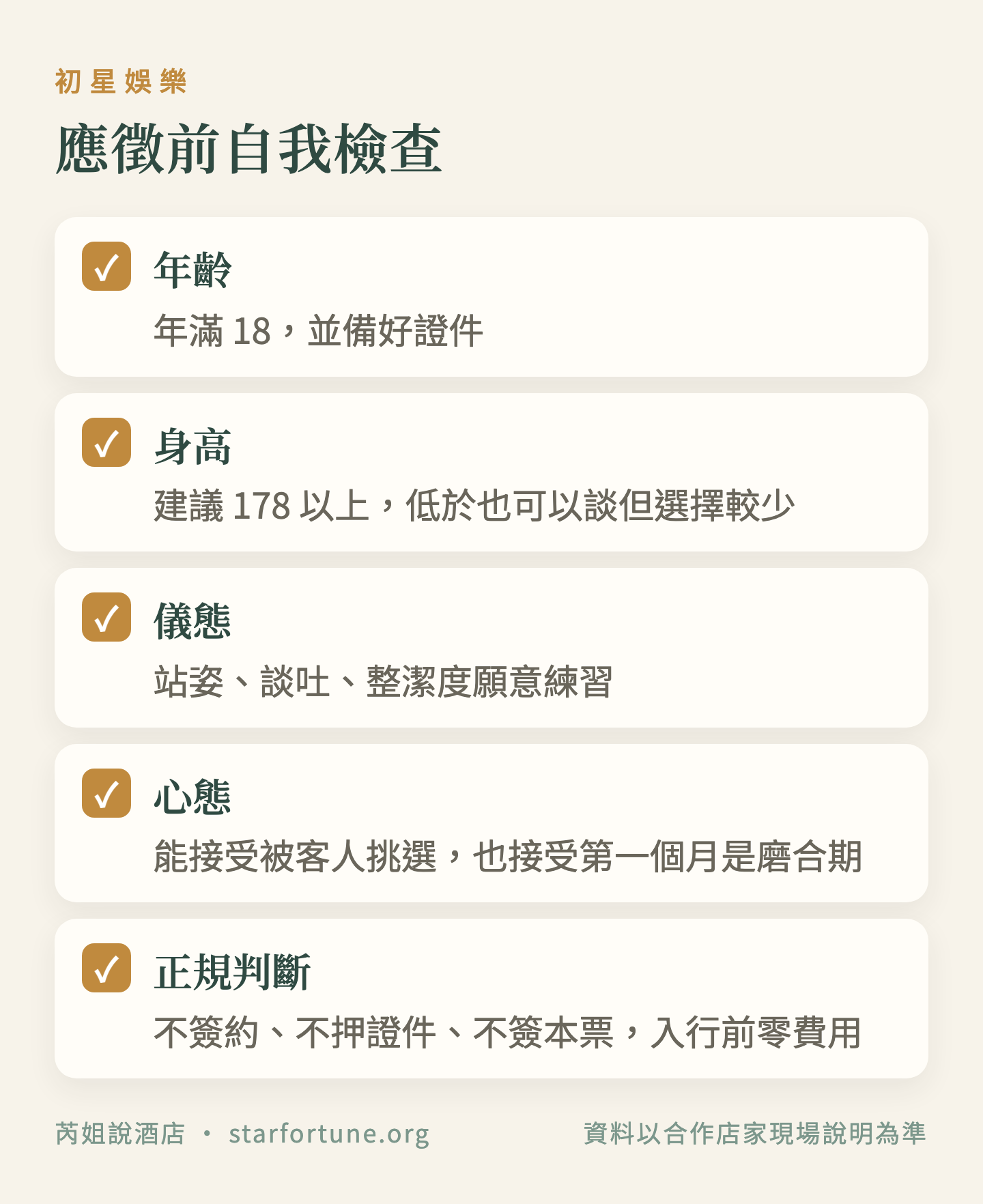 應徵前自我檢查